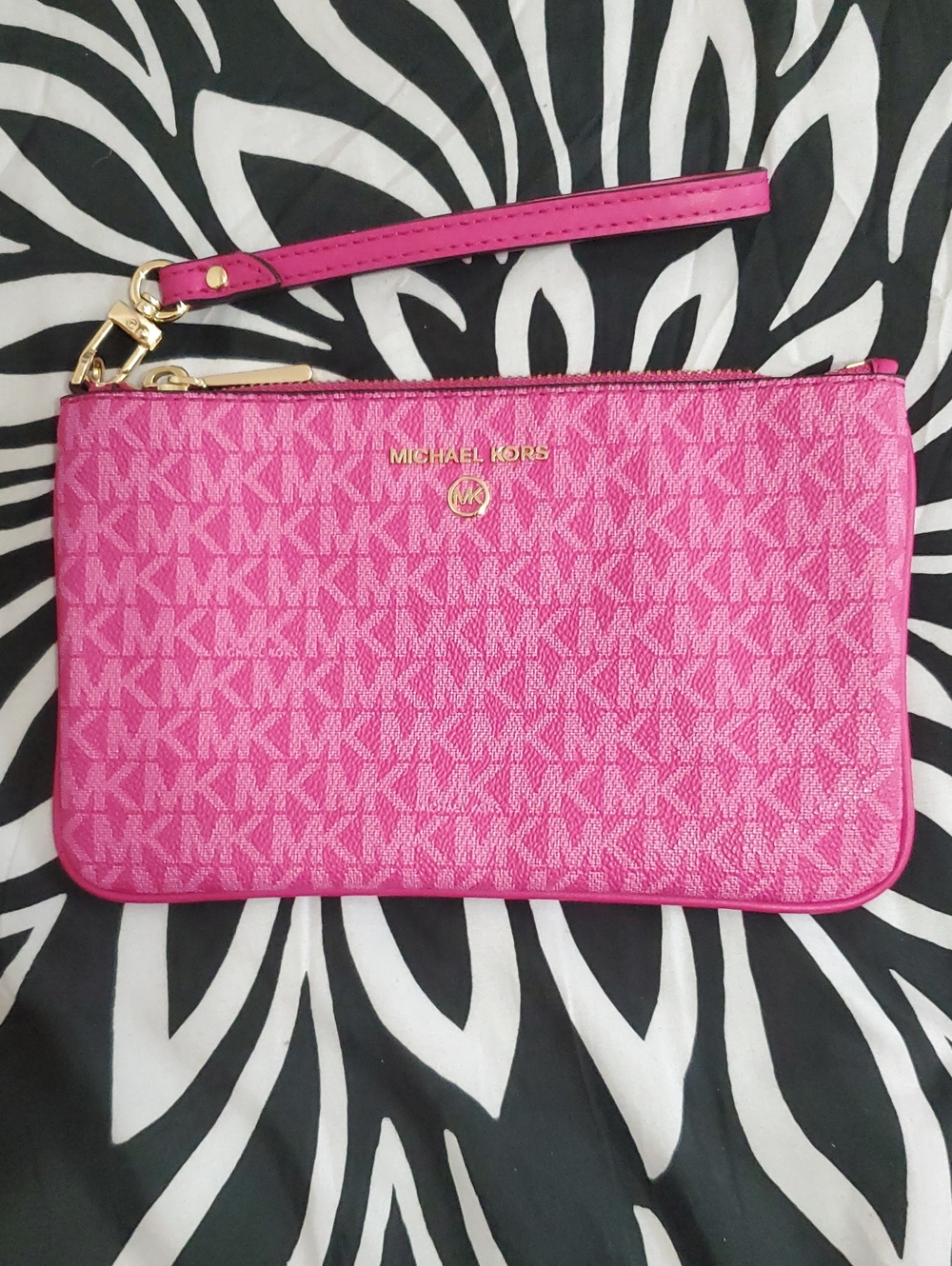 Michael Kors Pink Logo Wallet Wristlet